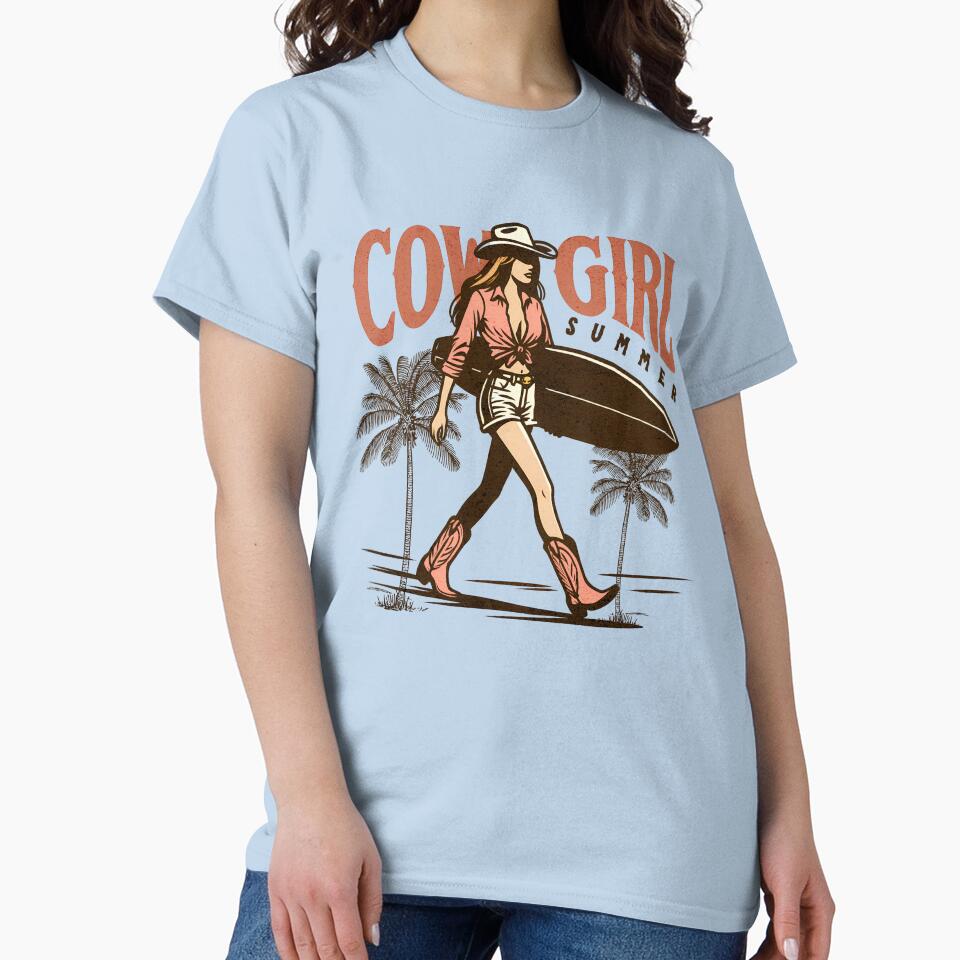 Cowgirl Summer – Retro Western Surfing Design by Aredbox
