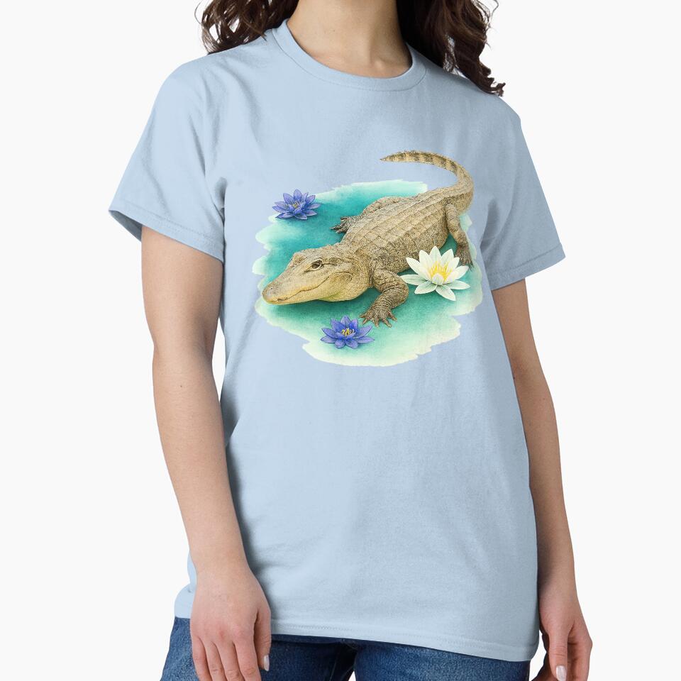 Crocodile in the water, realistic style and painting by theartedivino