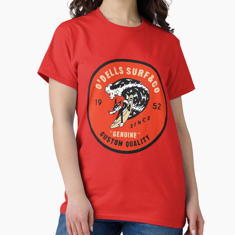 Vintage O’Dells Surf & Co. Surfboards Surfin Dog since 1952 fifties / sixties retro surf art logo by Kludoman