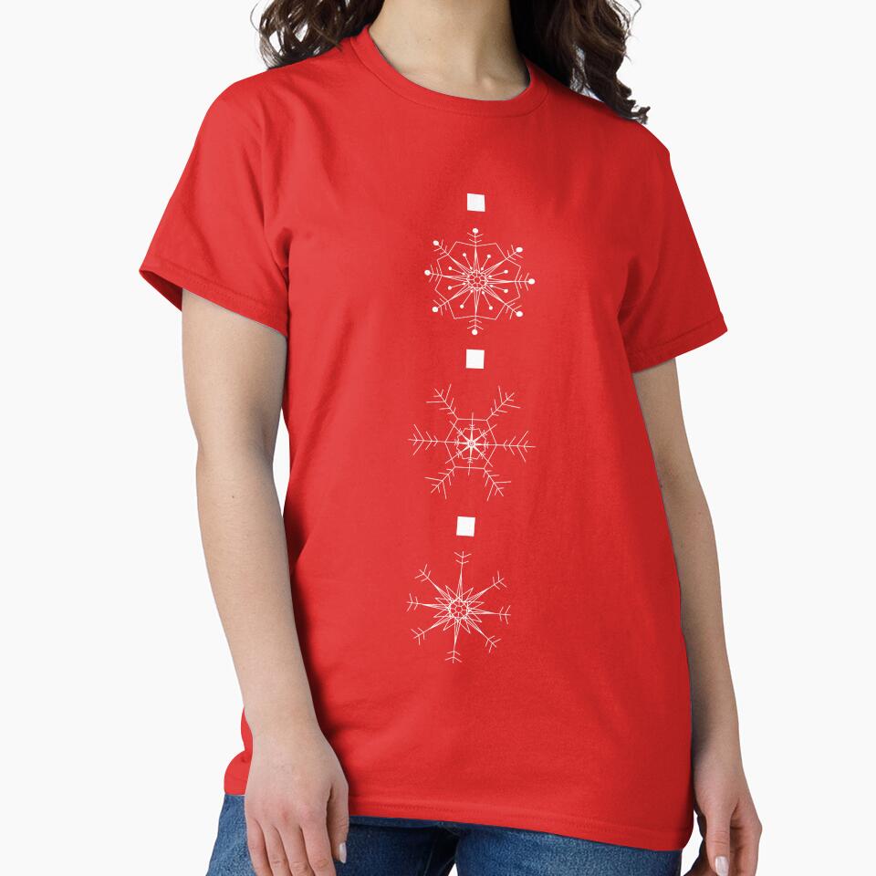 FALLING SNOW - Xmas Snowflake Pattern (Red and White) by CoraDaffodil
