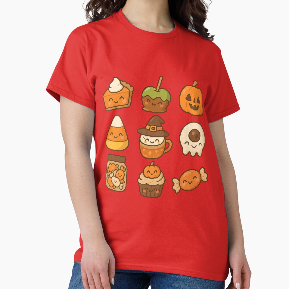Kawaii Halloween Food Characters Cute Pastel Dessert Set by ThaiArtShop