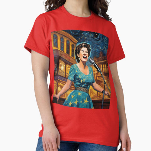 "Vintage Visions: Patsy Cline's Serenade Under Neon Stars" by Artisticanvas