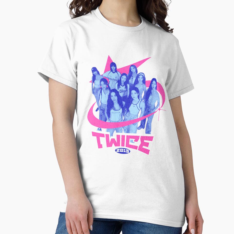 TWICE Y2K Aesthetic | Pink and Blue Retro Kpop Design by Merch & Mood Lab