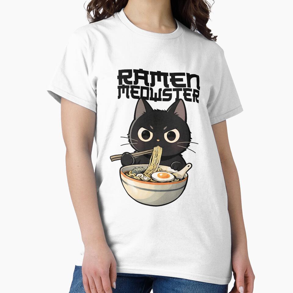 Ramen Cat Noodle Lover Cute Illustration by ArtsB