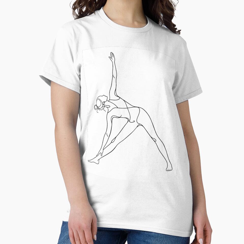 Triangle Yoga Pose One Line Art by BlairWynne