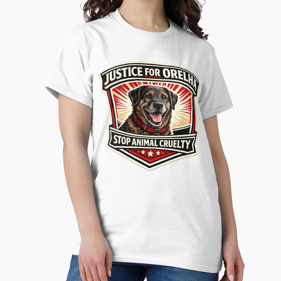 Justice for Orelha Stop Animal Cruelty Dog Badge by rocknrollstyles