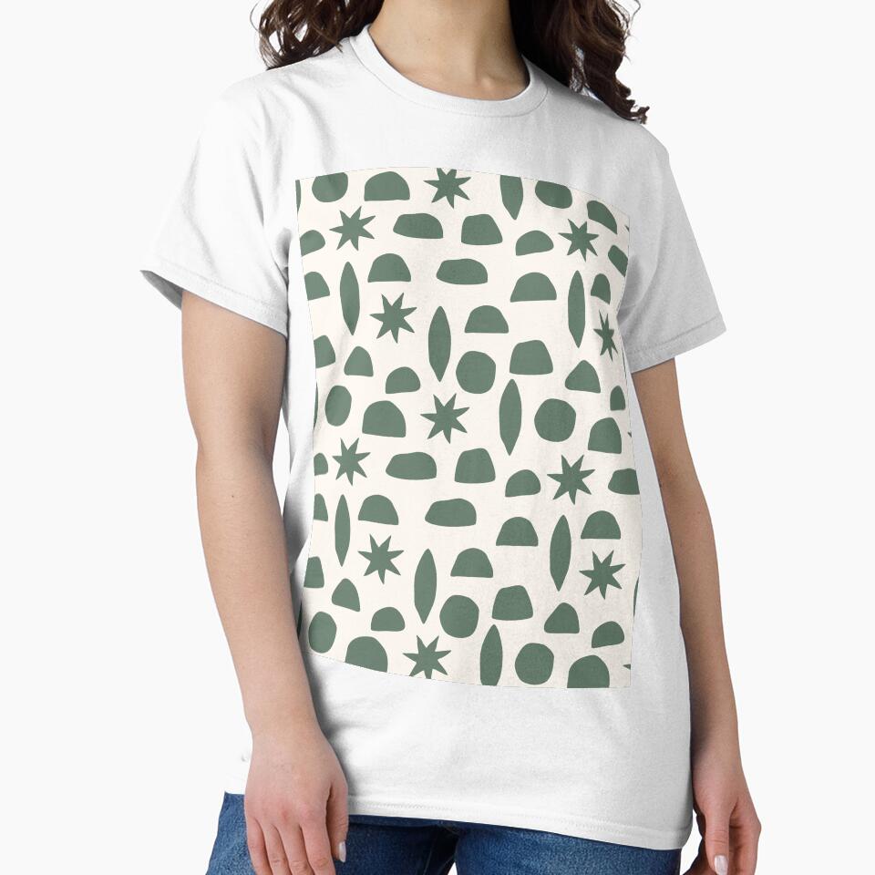 EARTHY BOHO HENRI MATISSE MILITARY GREEN ON CREAM by blomastudios