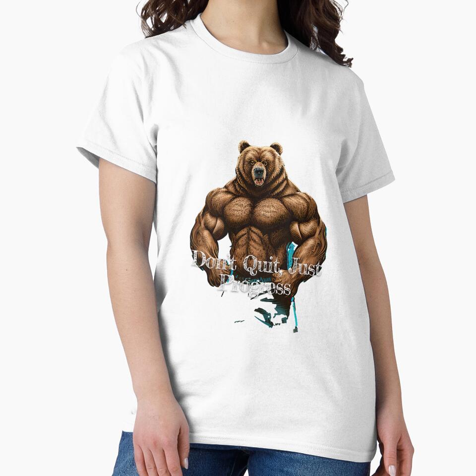 Don't Quit, Just Progress Bodybuilding Fitness Gym Workout Exercise Merch Print  Design by tengamerx