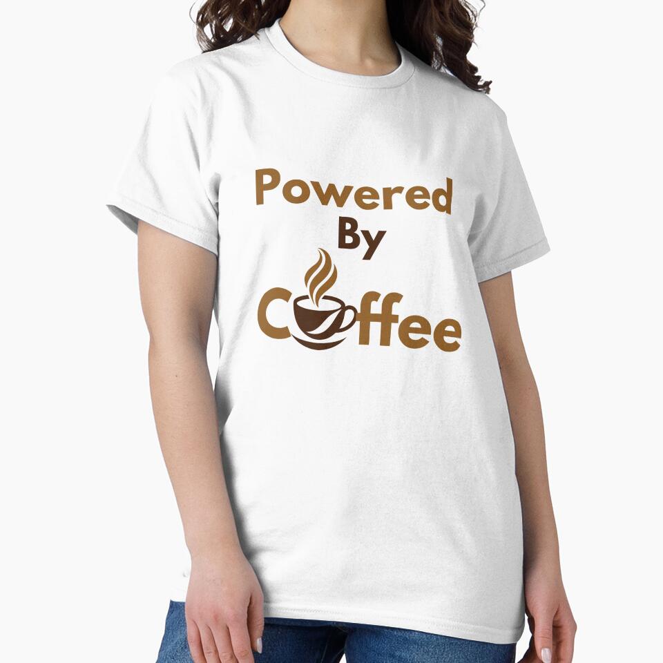 Funny Coffee Lover Sticker – Powered By Coffee Quote for Caffeine Addicts & Espresso Fans by JoyC Design Hub