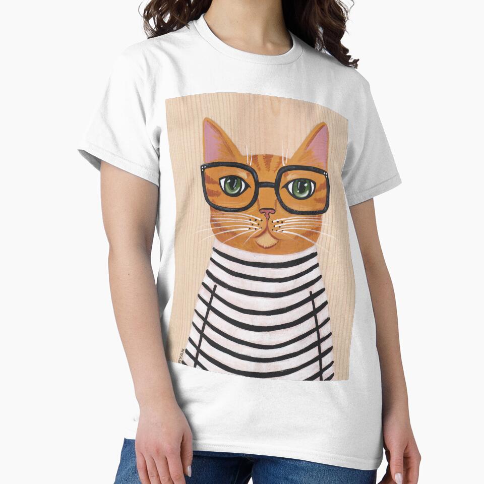 Ginger Hipster Cat by KilkennyCat Art