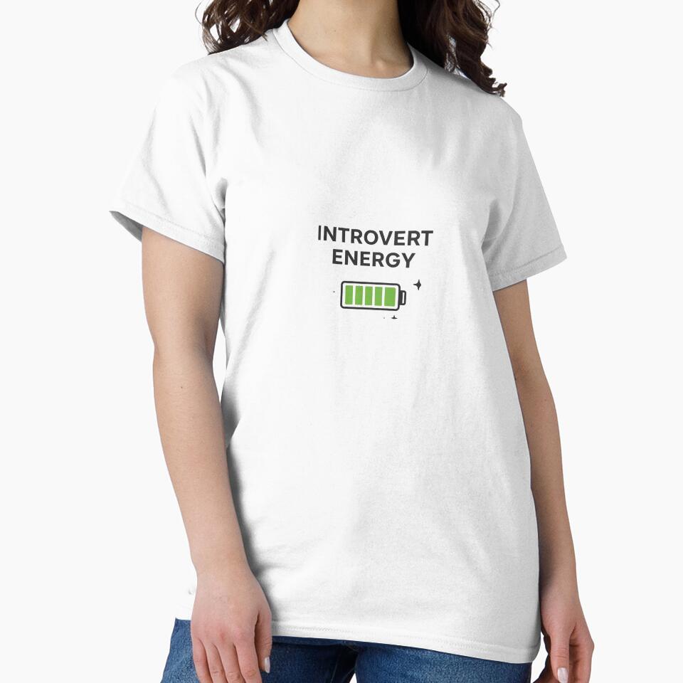 Introvert Energy Minimal Sticker – Funny Aesthetic Quote Design by MinimalMood Studio
