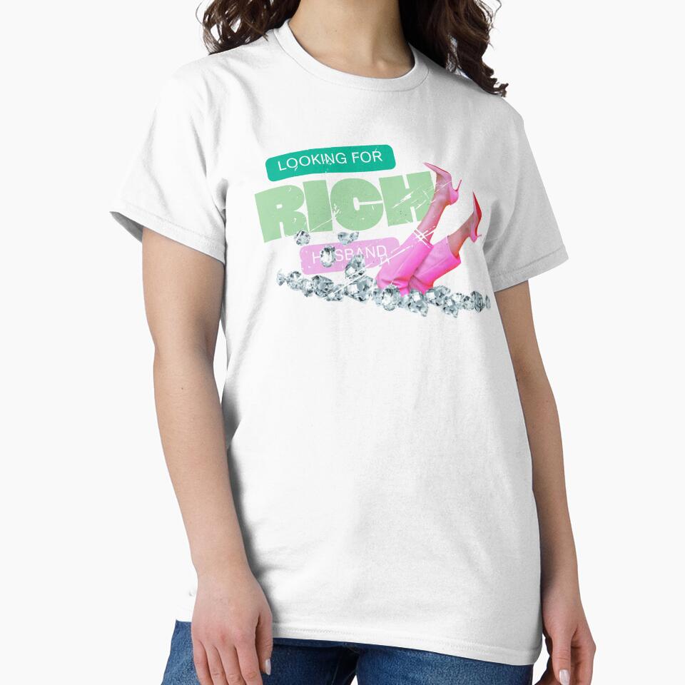 In Search Of Rich Husband - Funny Vacation Tshirts by karolina lindy