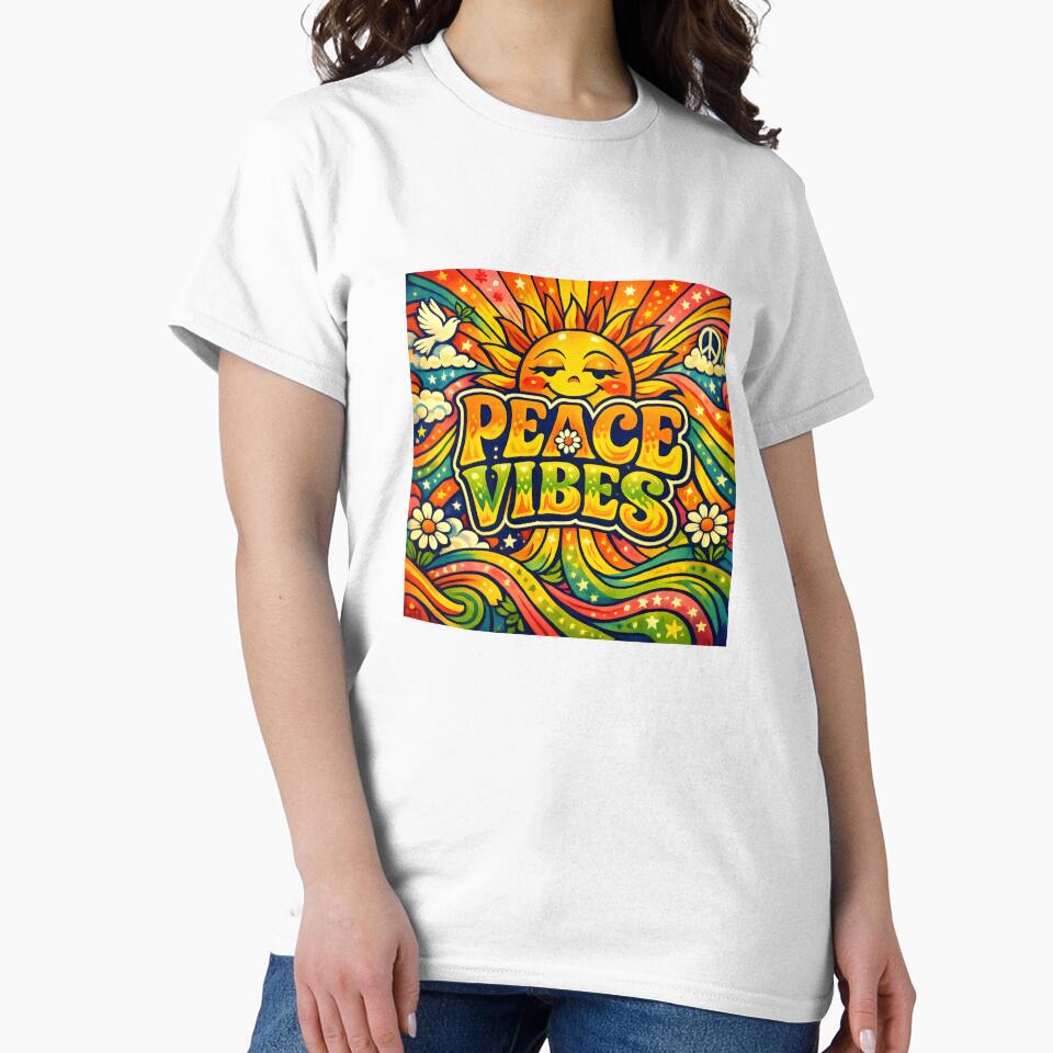 Peace Vibes Psychedelic Sun Retro by SplashTastic