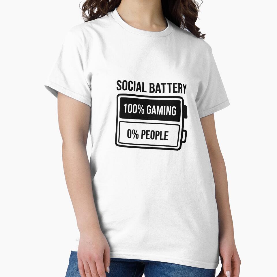 Social Battery 100 Gaming 0 People by Klamottenlabor