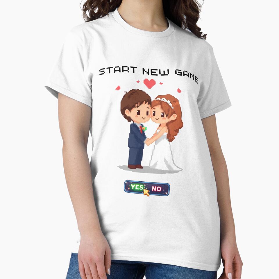 Start a New Game? YES! | Retro Pixel Art Gamer Couple Wedding by Love&Geek