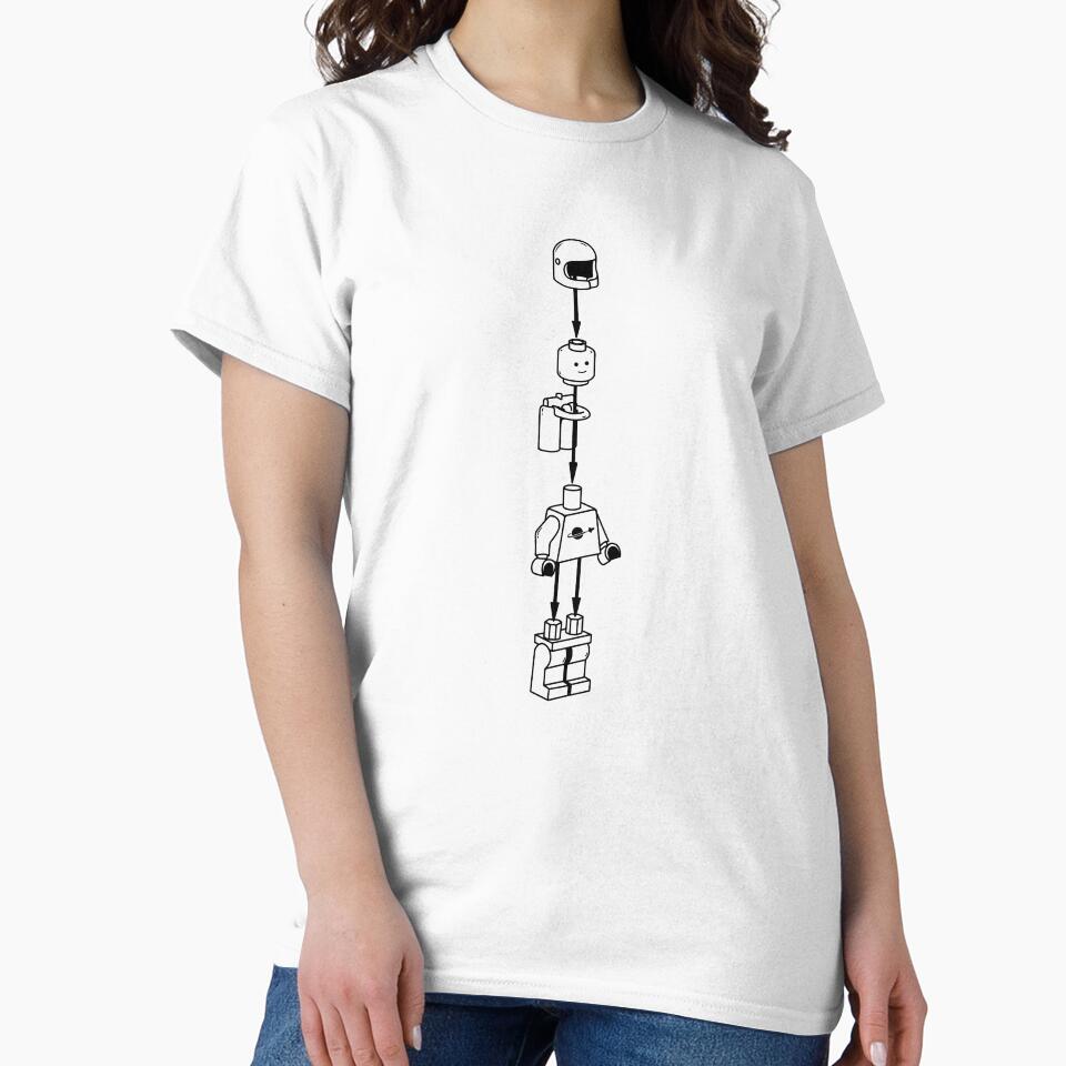 Brick Spaceman Instructions Minimalist Line Art by LDBW