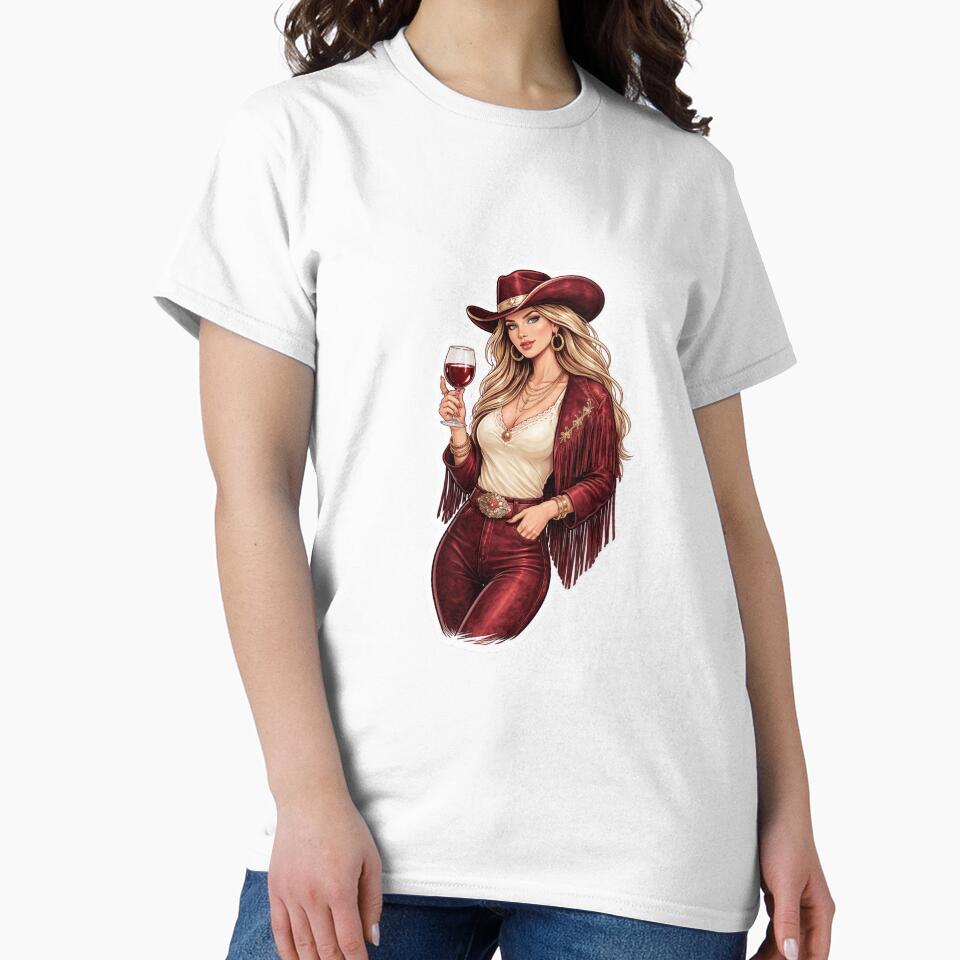 Western Cowgirl Wine Sticker by lbm68