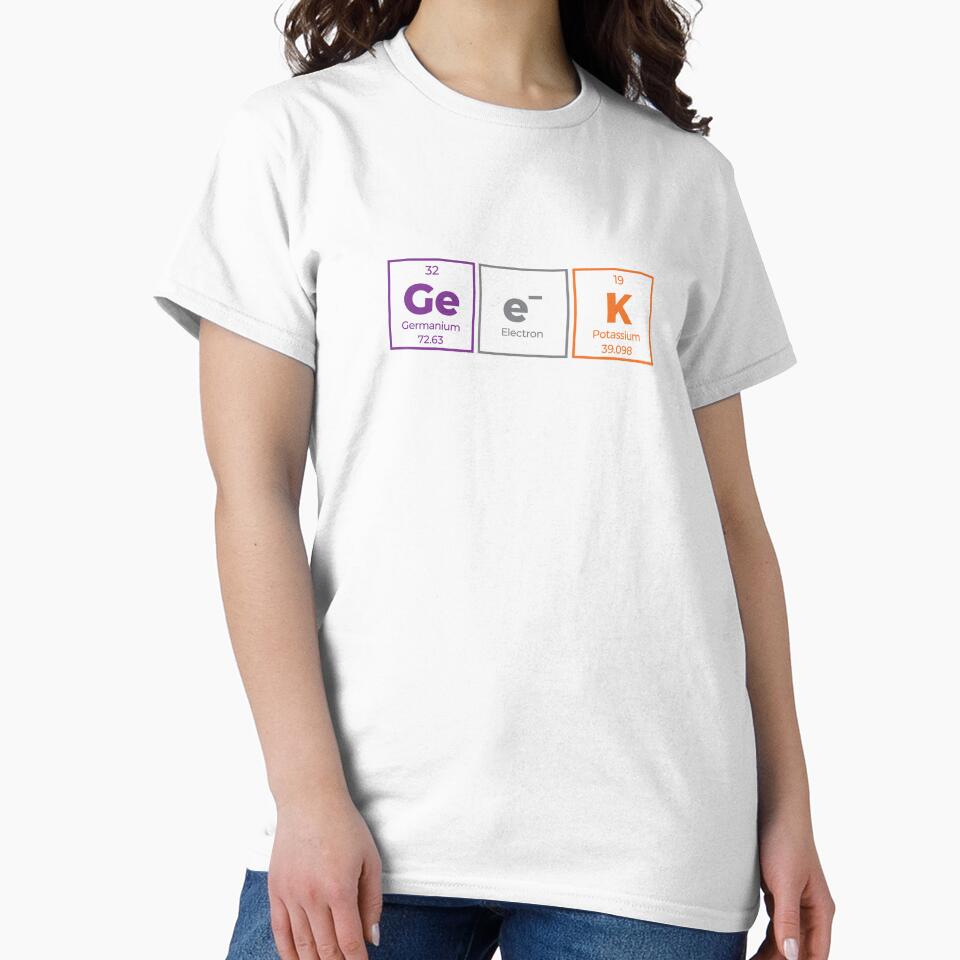 Geek Periodic Table Outline Horizontal Design – Minimalist Funny Science Gift for Geeks by Rodney's Marketplace