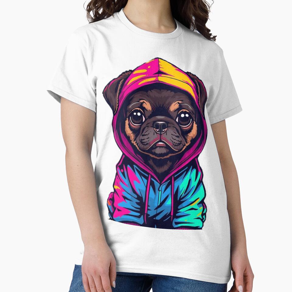 Kawaii Puppy Hoodie Sticker – Colorful Graffiti Street Art Style by DzA-stickers
