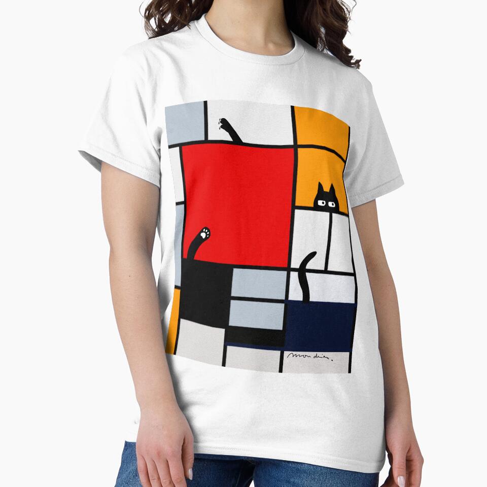 mondrian painting plus cat by Mitra Farmand