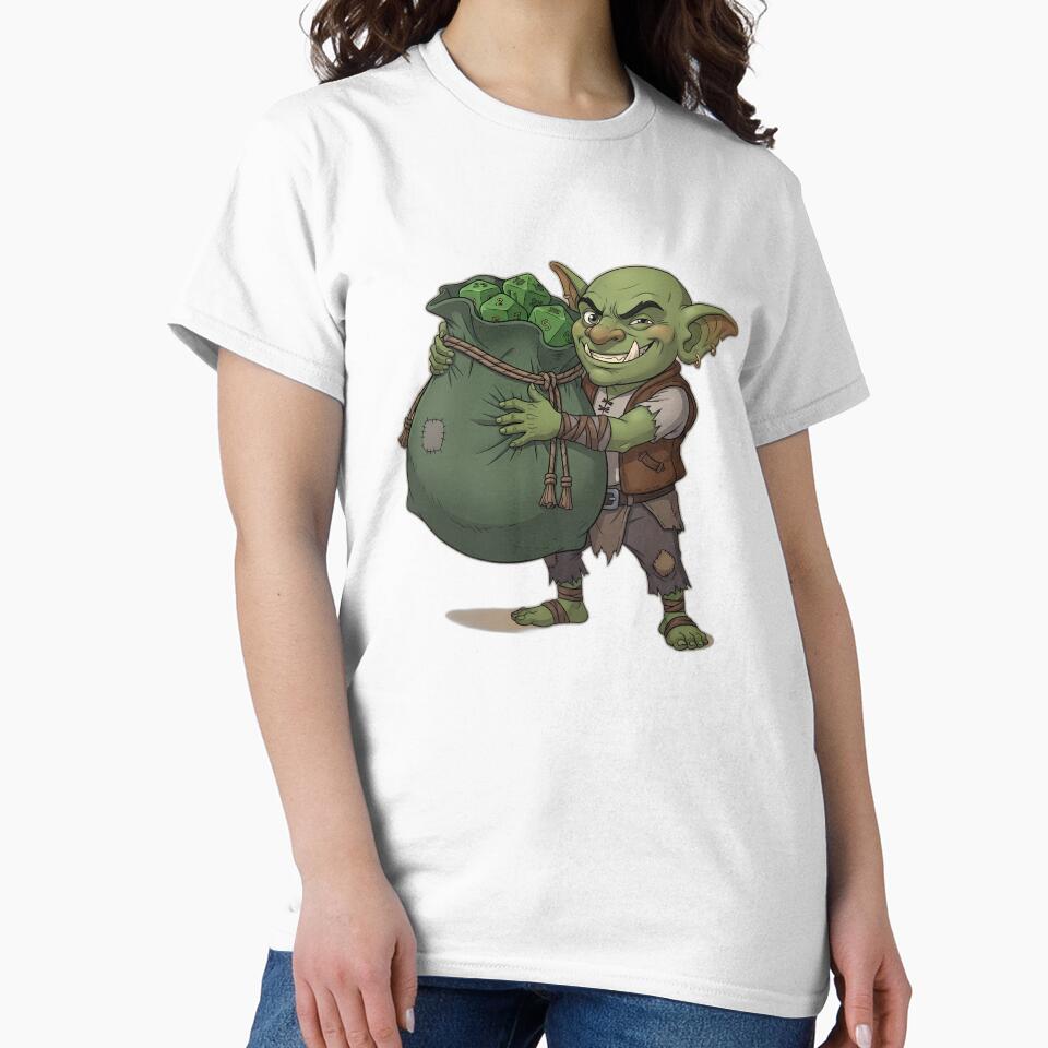 Sneaky Dice Goblin Hugging Oversized Green Dice Bag by pumsquare