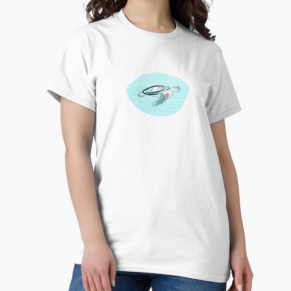 Turtle - sea - minimalist lines by Tropical Blood