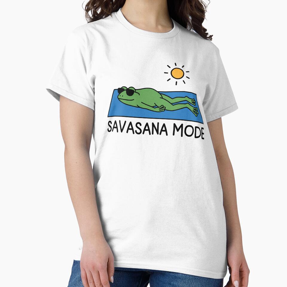 Savasana Mode Funny Yoga and Pilates Frog Relaxation Day - International Yoga Day by gunaone-design