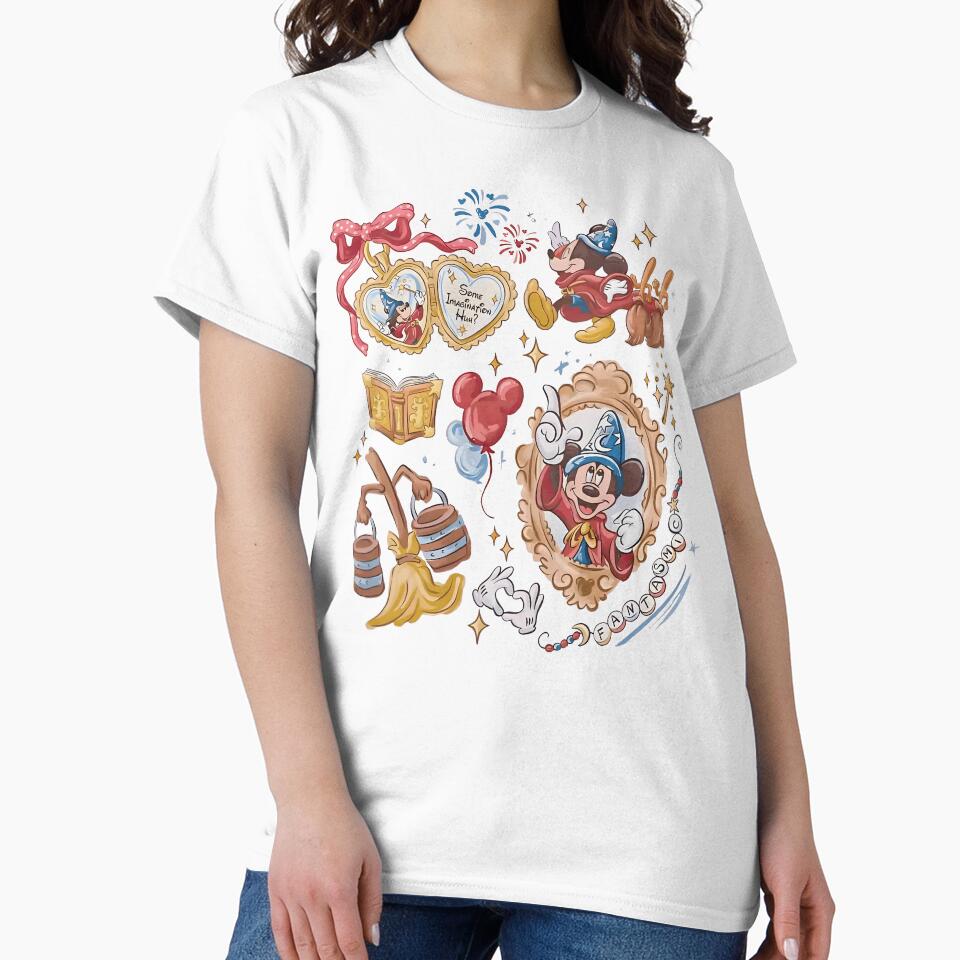Magical Sorcerer Cartoon Fantasy Vintage Animation Classic T-Shirt by HanykayalStore