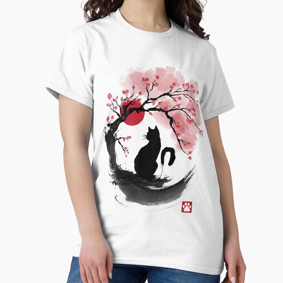 Sakura cat sumi e by zoezowie79