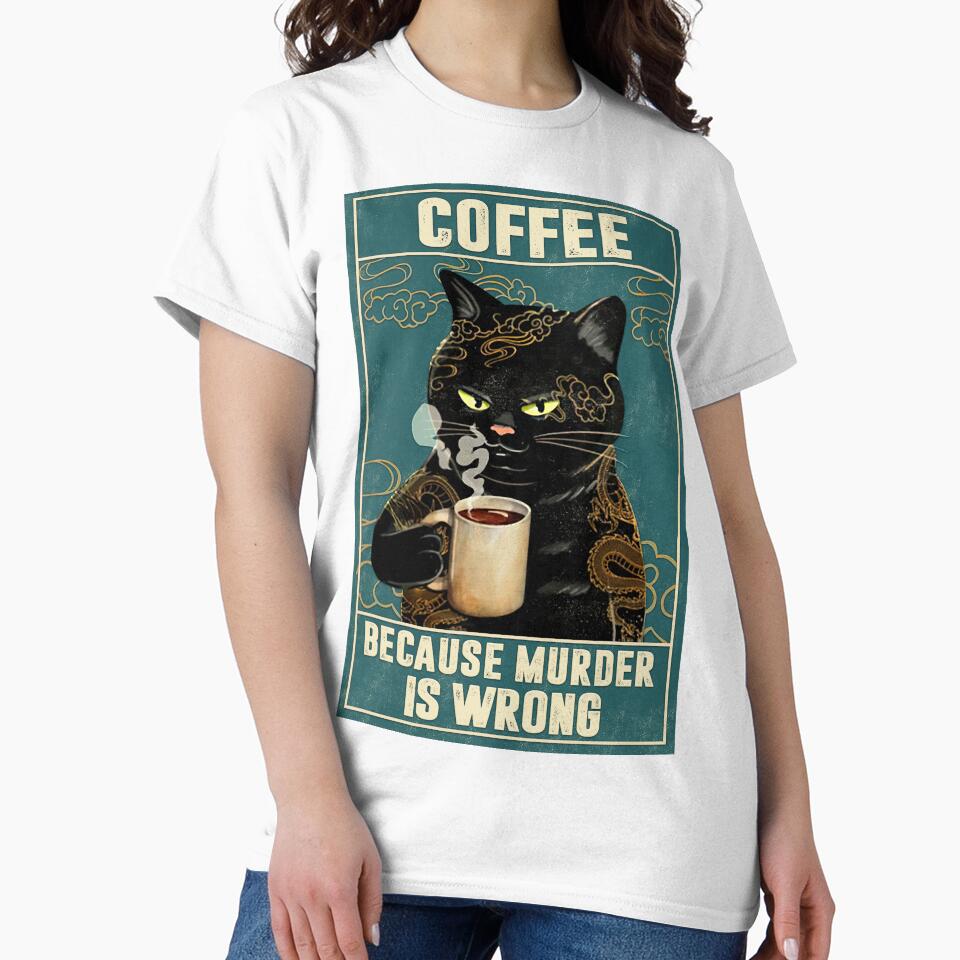 Cat Tattoo Coffee Because Murder Is Wrong by Akubar