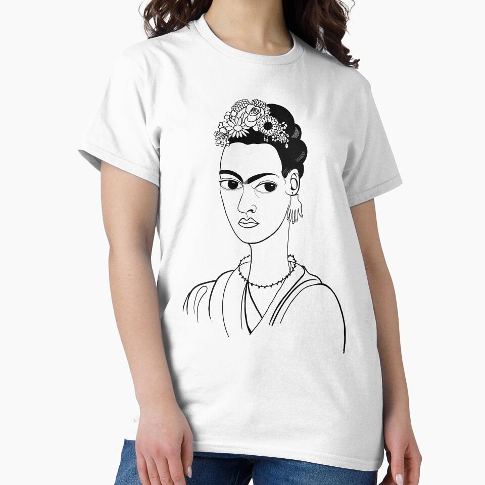 Frida Kahlo Black and White by Neadski