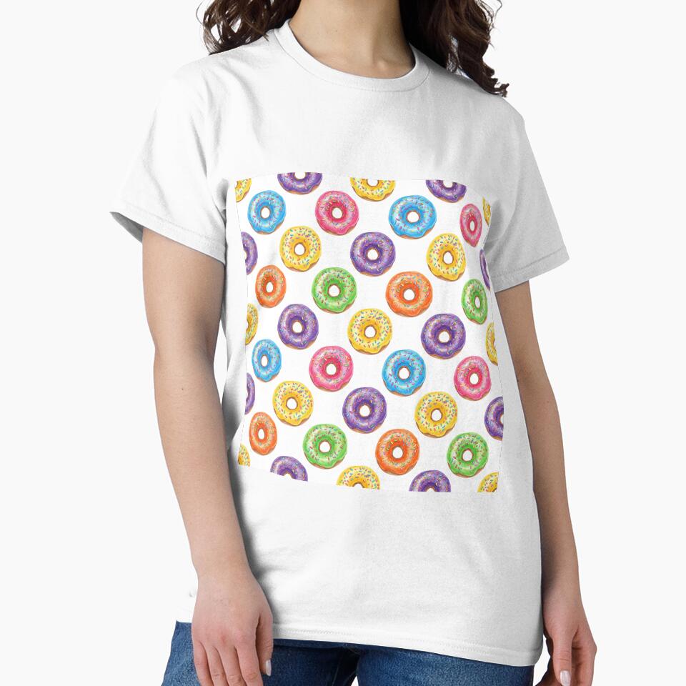 Colorful Watercolor Donuts with Icing and Sprinkles by silviaol
