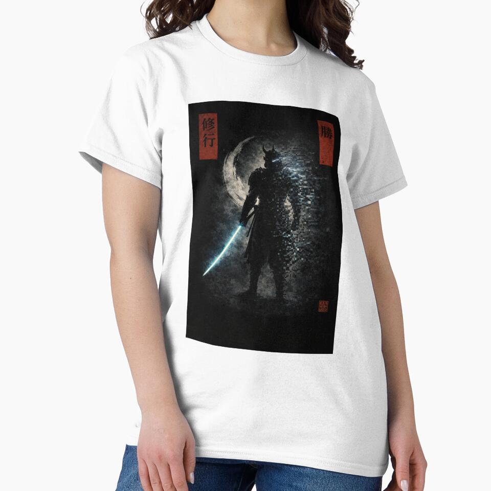 Digital Ronin – Samurai Glitch Warrior by VireonTees