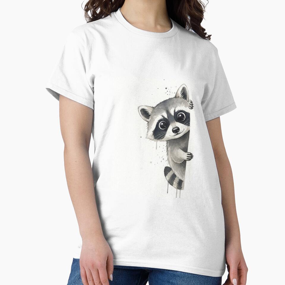 Raccoon meme funny cute kawaii pet animal watercolor by CheeseBlueprint