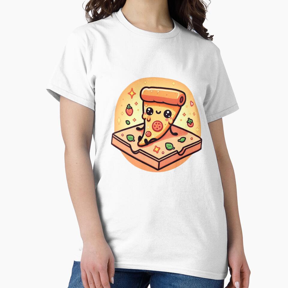 Cute Pizza Slice Character Seamless Pattern – Kawaii Food Print Design by Saucebyte