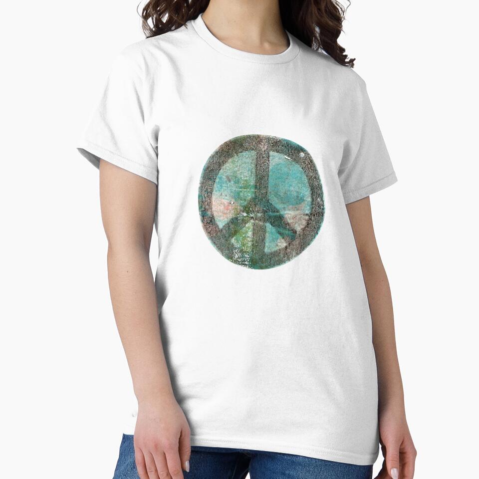 Peace Sign Tie Die Faded Art Print Painting by mondayvalov