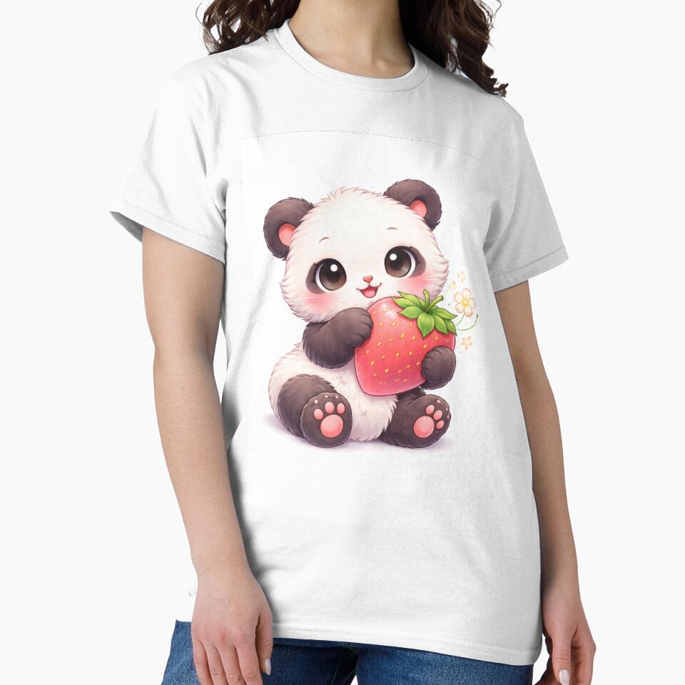 Kawaii Strawberry Panda – Cute Fruit Friend by kimkosovo