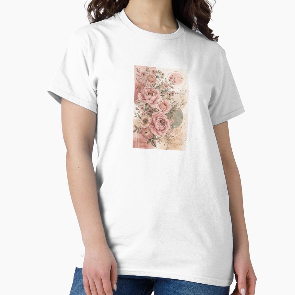Minimalist Dusty Pink Maximalist Boho Floral Collage by AlexGreaney