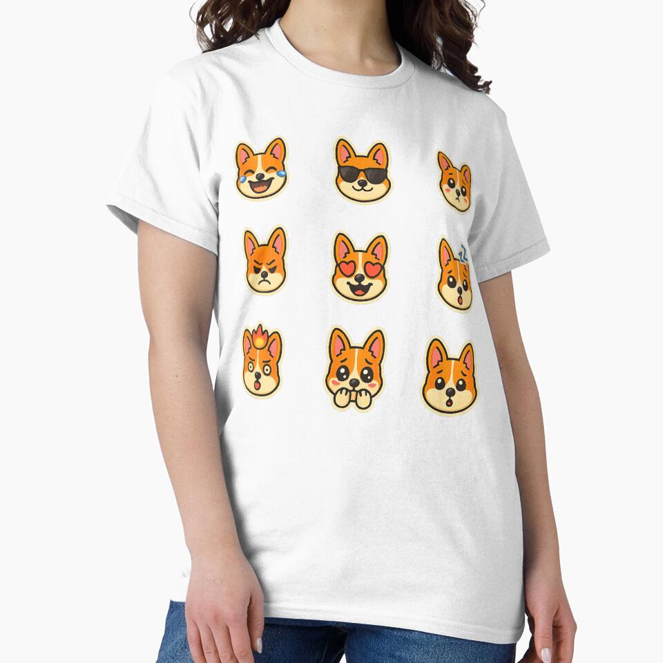 Cute Kawaii Corgi Emoji Set 4, Kawaii Corgi by graphic-genie