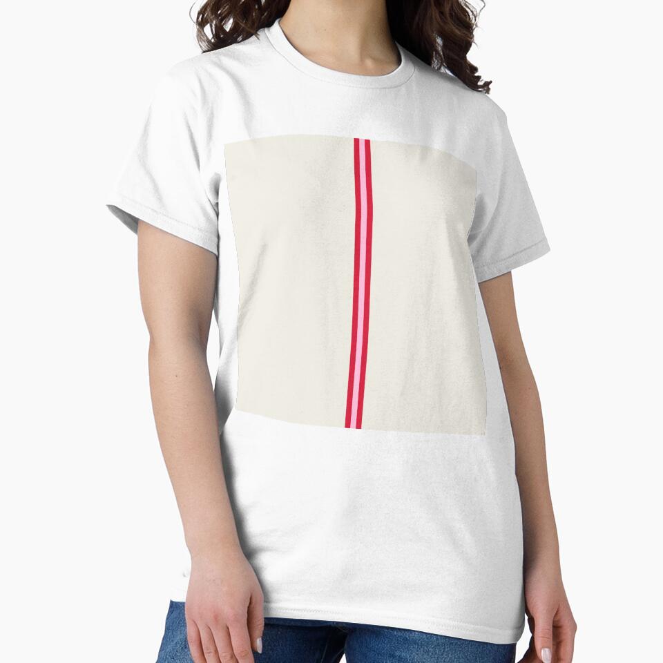 CREAM, COTTON CANDY PINK & RED Central Vertical 3 STRIPES by RachelMacht