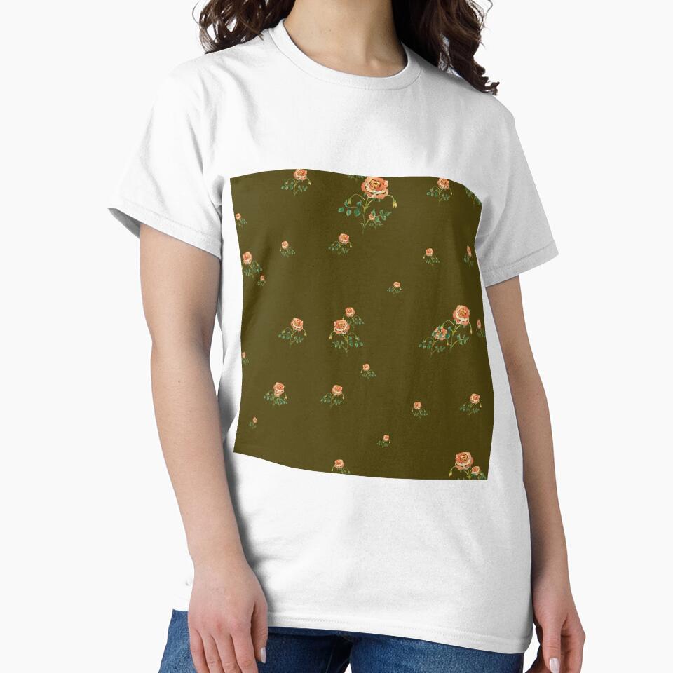 Rose flower ornate cute floral pattern watercolor green by Yana Mustafina | Boho Soulful Designs