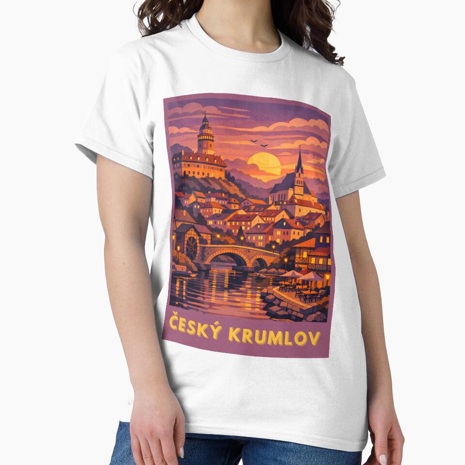 Český Krumlov Czech Republic Vintage Travel Art by MatthewHeights