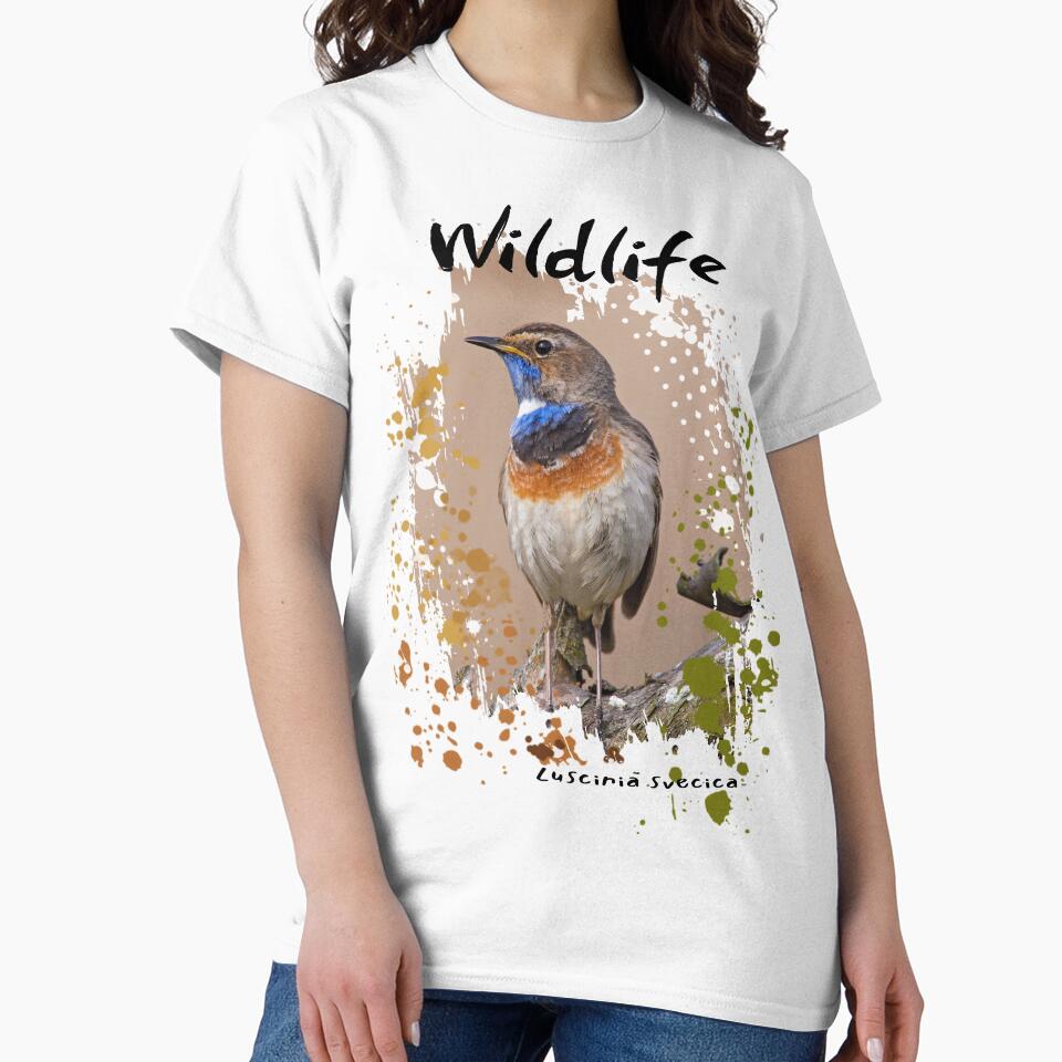 Wildlife Bluethroat on White by Green Bird Design