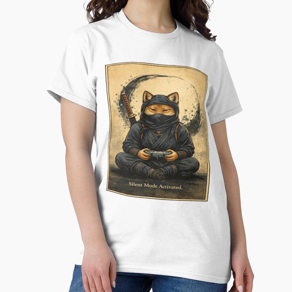 Silent Mode Activated – Ninja Gamer Shiba by VireonTees