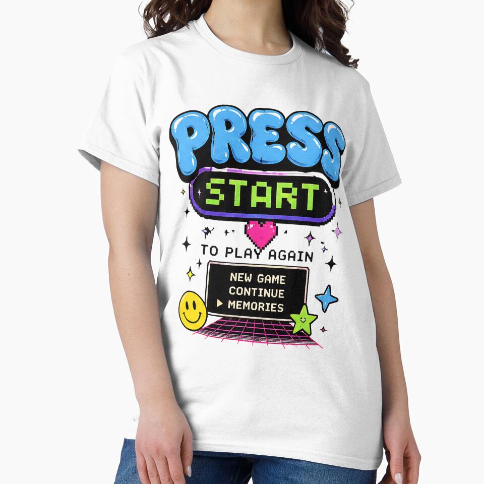 Retro Y2K Aesthetic Gamer Press Start To Play Again Memories Menu by anandariki