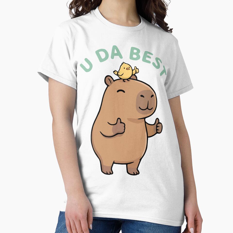 U DA BEST — Chill Capybara Affirmation Sticker by Mighty Tees