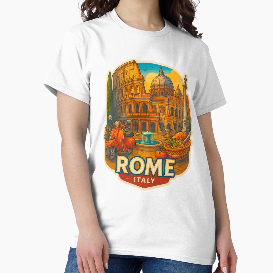Rome Travel Sticker Design, Rome Decal , Luggage Sticker Art, Travel Poster by SusannesArtShop