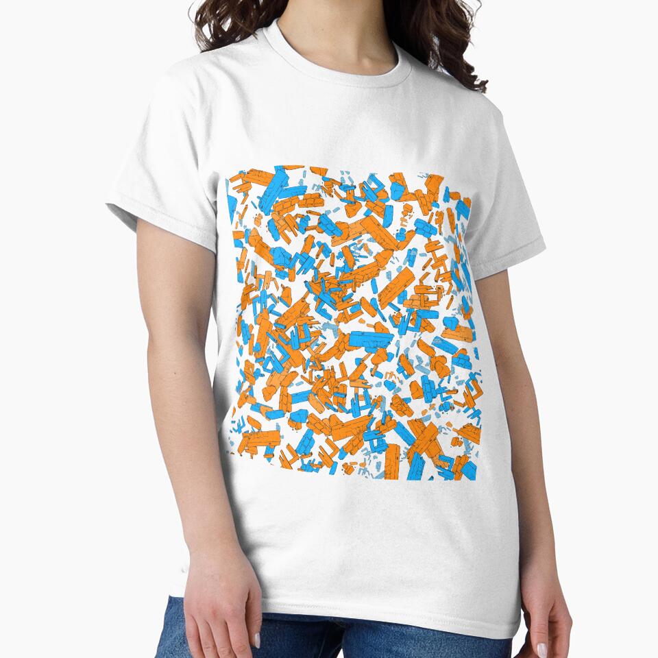 The big bang of debris -sci fi art - orange blue by Thecolorschemer