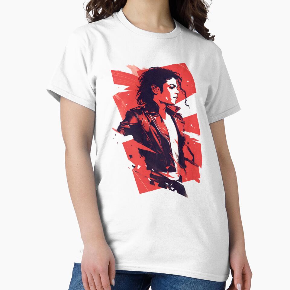 Pop King in a Leather Jacket - Red Backdrop - Pop Music by Fenay Designs