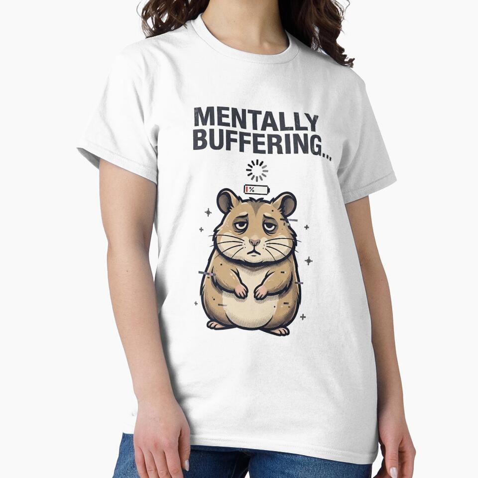 Mentally Buffering Hamster Tee – Alt Meme Stickers by ZyxDes